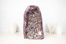 Rare Amethyst Cluster with Micro - Crystallized Calcite – Large Cut - Base Specimen - E2D Crystals & Minerals