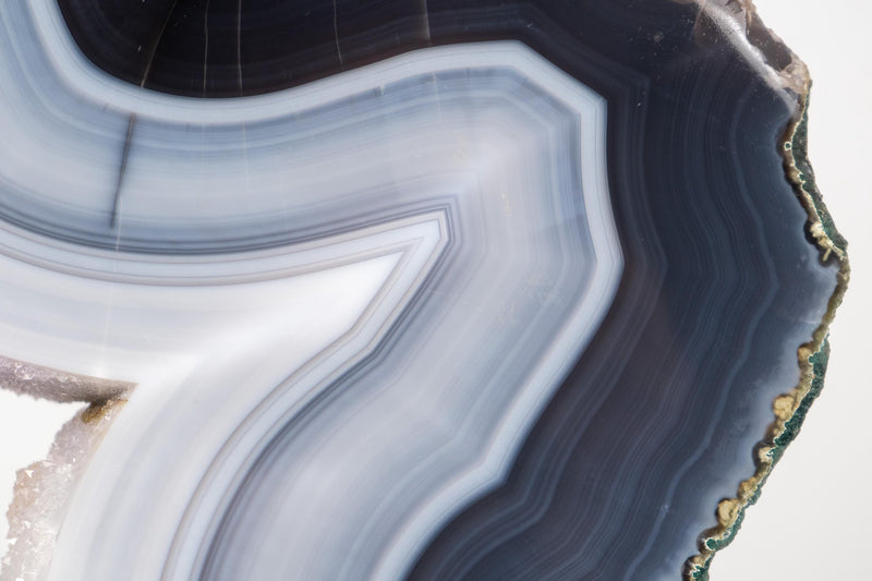 Blue and White Lace Agate Geode Portal with Sparkly White Galaxy Druzy - E2D Crystals & Minerals