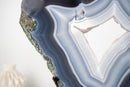 Natural Blue and White Lace Agate Geode Portal - E2D Crystals & Minerals