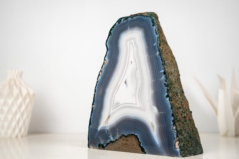 All - Natural Blue & White Agate Lace Geode - E2D Crystals & Minerals
