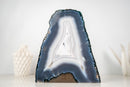 Pair of Blue and White Agate Lace Geodes with Intact Drawn Lines - E2D Crystals & Minerals
