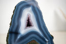 Intact Blue & White Lace Agate Geode – All - Natural Collector - Grade - E2D Crystals & Minerals