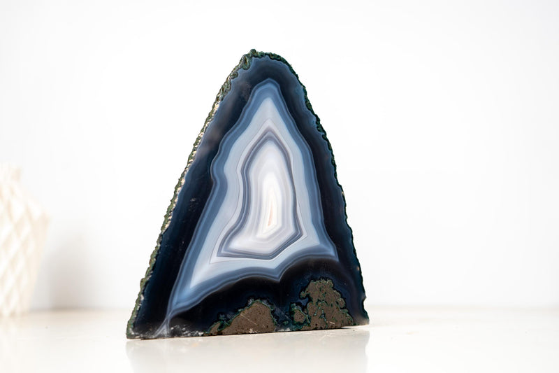 Rare Blue & White Lace Agate Geode – Collector’s Display Specimen - E2D Crystals & Minerals