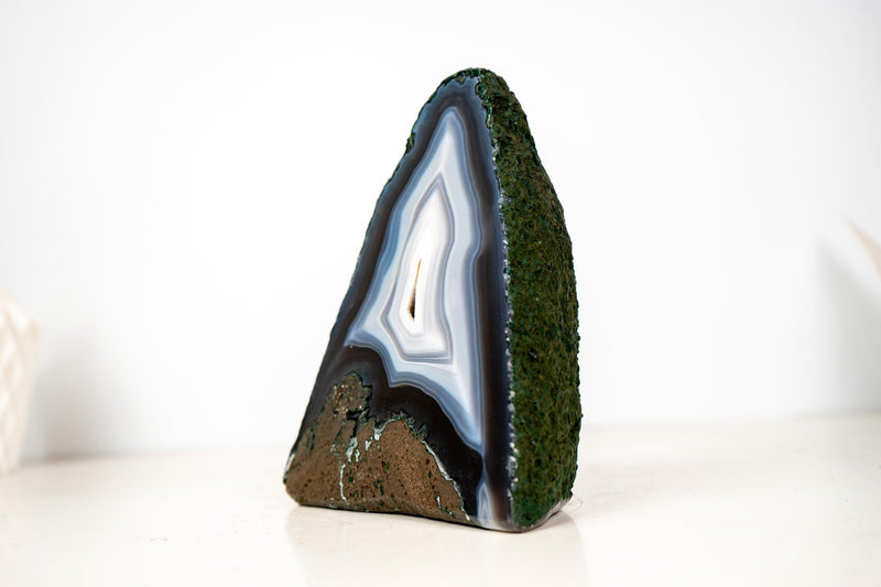 Collector - Grade Blue & White Lace Agate Geode – A Natural Artwork - E2D Crystals & Minerals