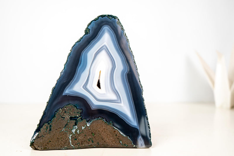 Collector - Grade Blue & White Lace Agate Geode – A Natural Artwork - E2D Crystals & Minerals