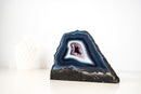 Natural Dark Blue & White Lace Agate Geode with Crystal Center - E2D Crystals & Minerals