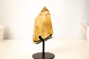 Rare Golden Orange Citrine Obelisk with Graphite Rutile Inclusions - E2D Crystals & Minerals