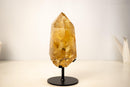 Rare Golden Orange Citrine Obelisk with Graphite Rutile Inclusions - E2D Crystals & Minerals