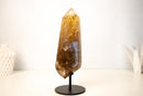 Rare Natural Citrine with Graphite Rutile Obelisk Tower - E2D Crystals & Minerals