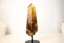 Rare Natural Citrine with Graphite Rutile Obelisk Tower - E2D Crystals & Minerals