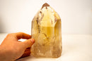 Natural Golden Orange Citrine Obelisk Tower with Graphite Rutile Inclusions - E2D Crystals & Minerals