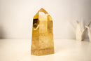 AAA - Grade Golden Honey Citrine Obelisk with Graphite Rutile Inclusions - E2D Crystals & Minerals
