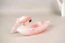 Hand - Carved Rose Quartz Crystal Parrots – Decorative Bowl & Key Tray - E2D Crystals & Minerals