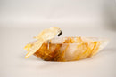 Hand - Carved Citrine Parrot on a Hematite Golden Healer Crystal Bowl - E2D Crystals & Minerals