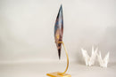 Hand - Carved Teal Blue Crystal Flame – Rare Blue Rhodonite - E2D Crystals & Minerals