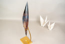 Hand - Carved Teal Blue Crystal Flame – Rare Blue Rhodonite - E2D Crystals & Minerals