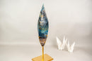 Natural Teal Blue Crystal Flame Sculpture, Rare Blue Rhodonite Quartz - E2D Crystals & Minerals