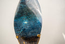 Large 16" Natural Teal Blue Rhodonite Crystal Flame Sculpture - E2D Crystals & Minerals