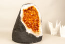 High - Grade Citrine Geode with Intense Orange Druzy - E2D Crystals & Minerals