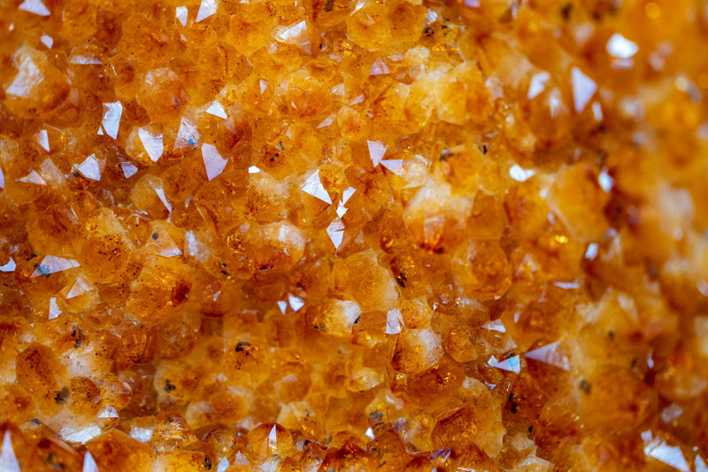 High - Grade Citrine Geode with Intense Orange Druzy - E2D Crystals & Minerals