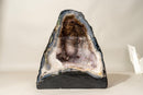 Pair of Rare Bi - Color Agate Geodes with Sparkly Sugar Druzy and White Amethyst - E2D Crystals & Minerals