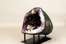 Amethyst Geode with Rare Calcite Crystal Inclusion - E2D Crystals & Minerals