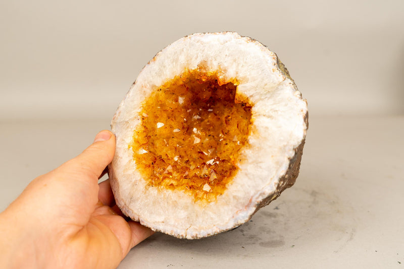 All - Natural Small Citrine Geode Cave with Sparkly Orange Citrine - E2D Crystals & Minerals