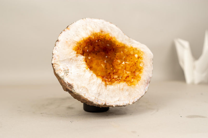 All - Natural Small Citrine Geode Cave with Sparkly Orange Citrine - E2D Crystals & Minerals
