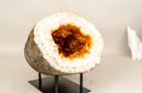 Natural Citrine Geode Cave with Golden - Orange Druzy on Quartz Frame - E2D Crystals & Minerals