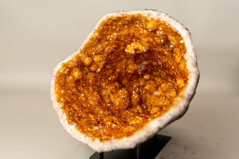 All - Natural Citrine Geode Cave with Vibrant, Sparkly Orange Points - E2D Crystals & Minerals