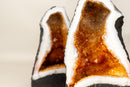Bookmatched Pair of Citrine Geode Cathedrals with Sparkling Orange Druzy - E2D Crystals & Minerals