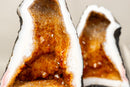Bookmatched Pair of Citrine Geode Cathedrals with Sparkling Orange Druzy - E2D Crystals & Minerals