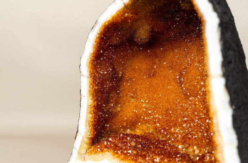 All - Natural Citrine Geode Cave with Rare Galaxy Druzy and Vibrant Color - E2D Crystals & Minerals