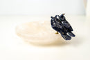 Couple of Sodalite Crystal Owls on a Clear Quartz Bowl - E2D Crystals & Minerals