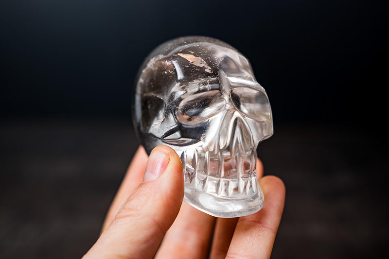 Real Crystal Skull in Natural Crystal - Clear Diamantina Quartz - E2D Crystals & Minerals