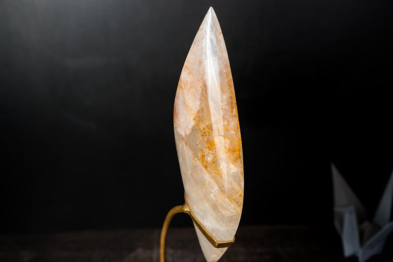 Large Golden Healer Quartz Teardrop Sculpture - Natural Crystal Art - E2D Crystals & Minerals