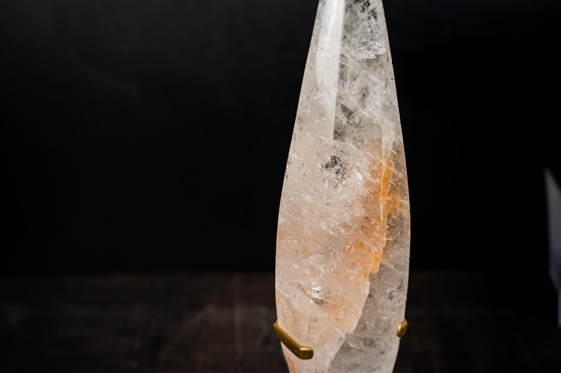 Clear Quartz Crystal Pointy Flame Sculpture – Natural Quartz with Hematite - E2D Crystals & Minerals