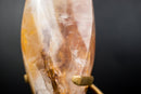 Golden Healer Quartz Crystal Flame Sculpture – Hand - Carved Hematoid Quartz - E2D Crystals & Minerals