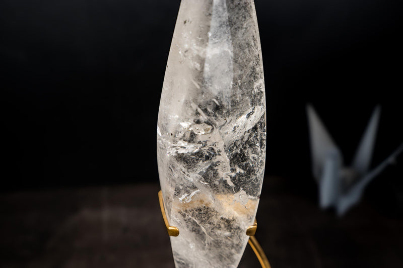 Clear Quartz Crystal Flame Sculpture – All - Natural, Handcarved Quartz - E2D Crystals & Minerals