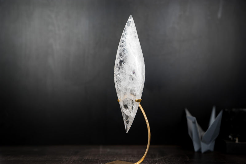 Natural Clear Quartz Flame Generator – Hand - Sculpted - E2D Crystals & Minerals