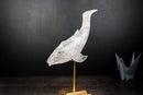 Hand - Carved Clear Quartz Humpback Whale Sculpture - E2D Crystals & Minerals