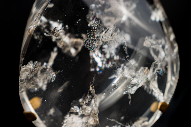 AAA - Grade Water - Clear Lemurian Crystal Quartz Flame Sculpture - E2D Crystals & Minerals