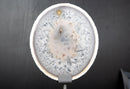 Rare Natural white Lace Agate Slice with Crystal Interior - E2D Crystals & Minerals