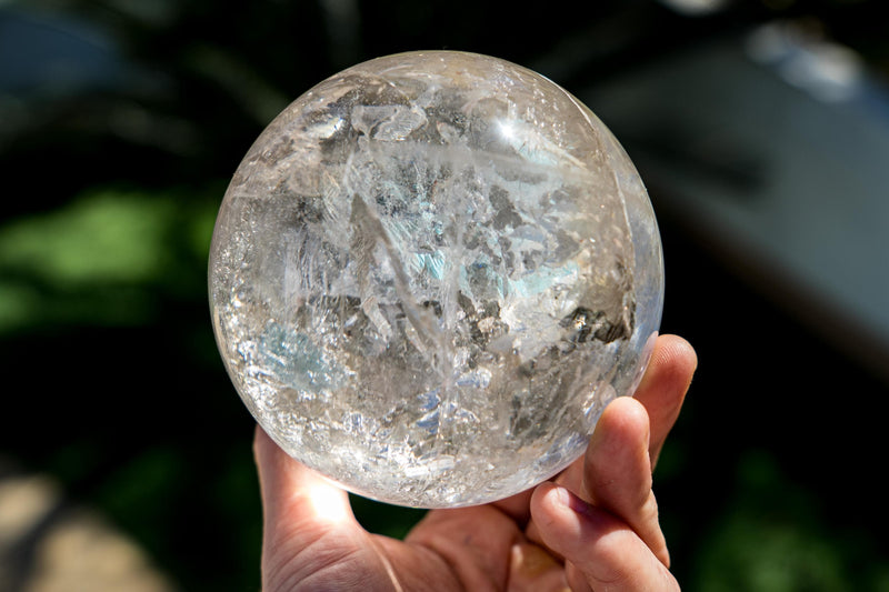 Natural Clear Quartz Crystal Sphere of Extra - Quality - from Diamantina - E2D Crystals & Minerals