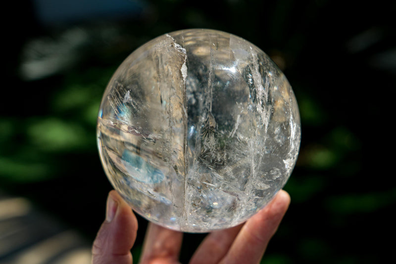 Natural Clear Quartz Crystal Sphere of Extra - Quality - from Diamantina - E2D Crystals & Minerals