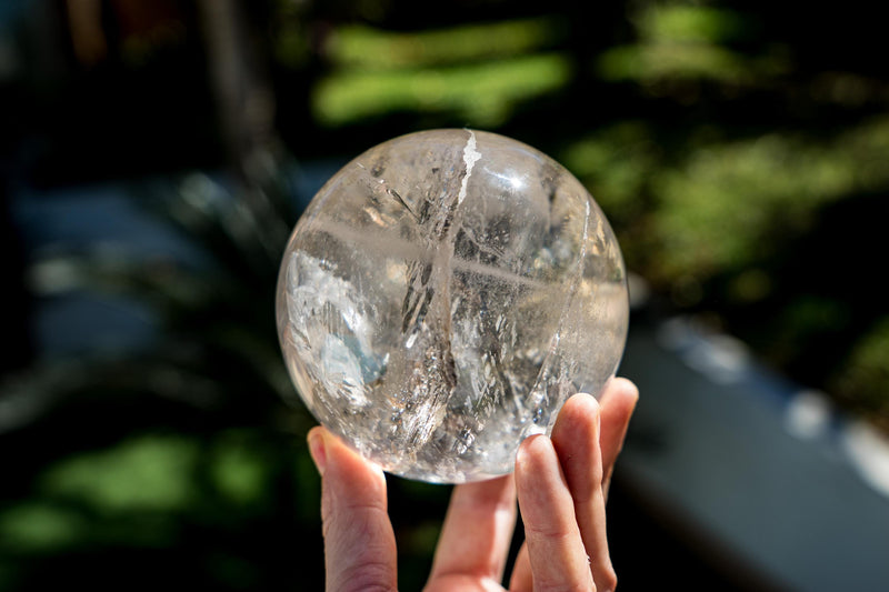Natural Clear Quartz Crystal Sphere of Extra - Quality - from Diamantina - E2D Crystals & Minerals