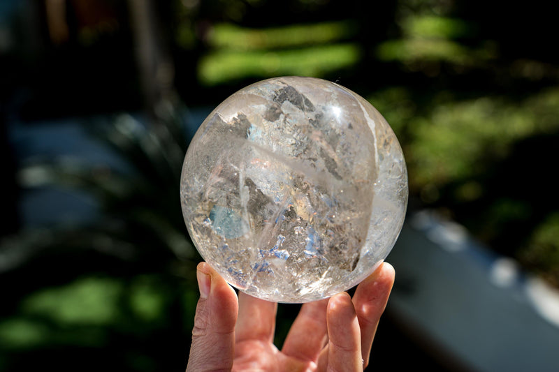 Natural Clear Quartz Crystal Sphere of Extra - Quality - from Diamantina - E2D Crystals & Minerals