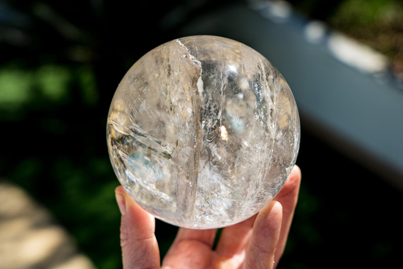 Natural Clear Quartz Crystal Sphere of Extra - Quality - from Diamantina - E2D Crystals & Minerals