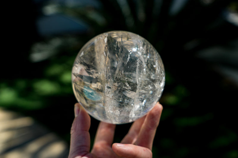 Natural Clear Quartz Crystal Sphere of Extra - Quality - from Diamantina - E2D Crystals & Minerals