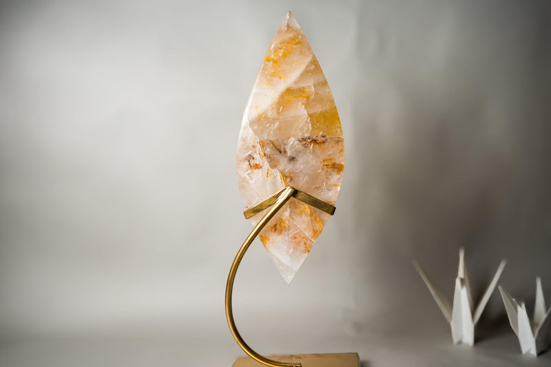 XL 27 - Inch Golden Healer (Hematoid) Quartz Flame Sculpture - E2D Crystals & Minerals